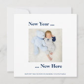 新年ここに写真男の赤ちゃん誕生ネイビーブルー (正面)