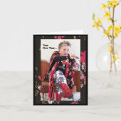 新年さん、どうか優しくしてください 年賀はがきです カード (黄色い花)