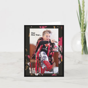 新年さん、どうか優しくしてください 年賀ハガキです カード