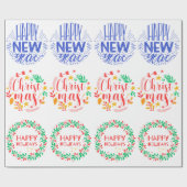 新年とクリスマスのラッピング紙 ラッピングペーパー (フラット)