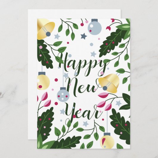 新年とクリスマスの喜び 招待状 (正面/裏面)