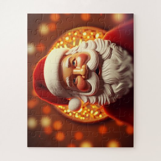 新年とクリスマスを迎えるかわいいサンタクロース ジグソーパズル (縦)