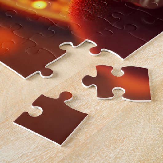 新年とクリスマスを迎えるかわいいサンタクロース ジグソーパズル (側面)