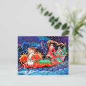 新年とサンタをもたらす3頭の馬の戦車 ポストカード (スタンド正面)