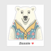 新年と幸おもしろい福な動物 シール (シート)