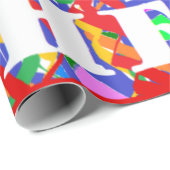 新年と応援挨拶モザイク模様 ラッピングペーパー (ロールコーナー)