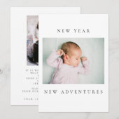 新年と誕生日のお知らせコンボカード 招待状 (正面/裏面)