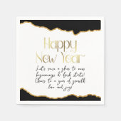 新年と願い金ゴールド スタンダードカクテルナプキン (正面)