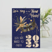 新年に向かってリングしようパーティーグラマラス青 招待状 (スタンド正面)