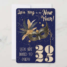 新年に向かってリングしようパーティーグラマラス青 招待状