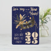 新年に向かってリングしようパーティーグラマラス青 招待状 (スタンド正面)