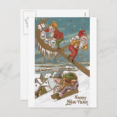 新年に金ゴールドを届けるドワーフ シーズンポストカード (正面/裏面)