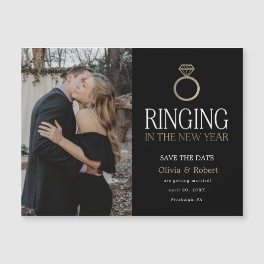 新年に鳴る日付の写真の磁石を救う (正面)