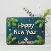 新年のおめでたいゴールドレタリング シーズンカード (スタンド正面)