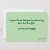 新年のおめでたいゴールドレタリング シーズンカード (裏面)