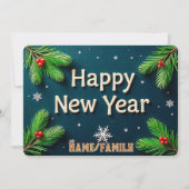 新年のおめでたいゴールドレタリング シーズンカード (正面)