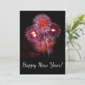 新年のおめでたいメッセージ 花火 お祝い シーズンカード (スタンド正面)