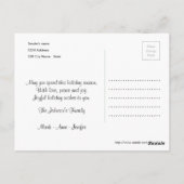 新年のおめでとうおもしろい犬とパーティーハット ポストカード (裏面)