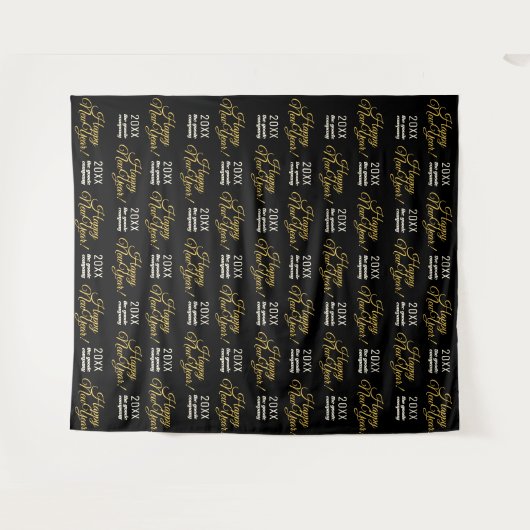 新年のおめでとうござい、パーティーのバックアップ タペストリー (正面(横))