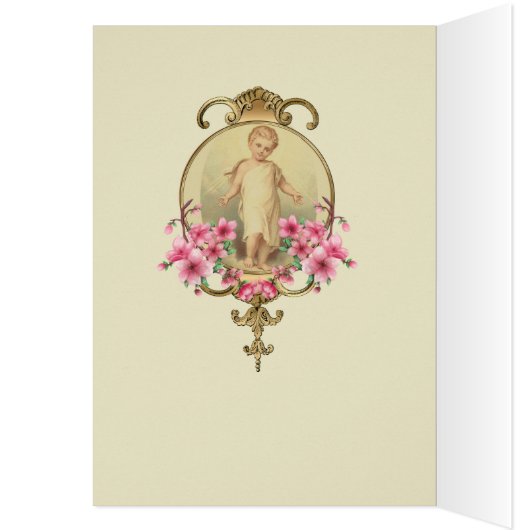 新年のおめでとうイエスの宗教フローラ (内側 (左))