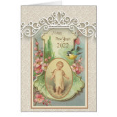 新年のおめでとうイエスの宗教フローラ (正面)