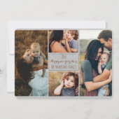 新年のおめでとうモダンご家族の写真コラージュの復習 シーズンカード (正面)