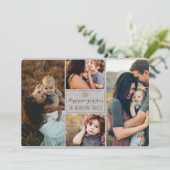 新年のおめでとうモダンご家族の写真コラージュの復習 シーズンカード (スタンド正面)