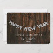 新年のおめでとうモダンご家族の写真コラージュの復習 シーズンカード (裏面)