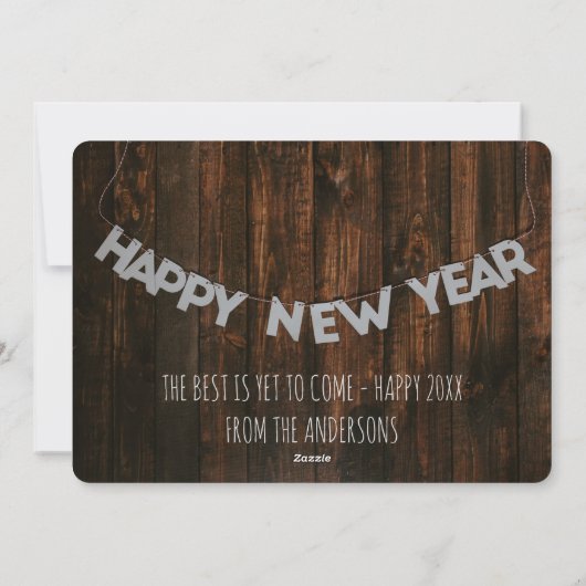 新年のおめでとうモダンご家族の写真コラージュの復習 シーズンカード (裏面)