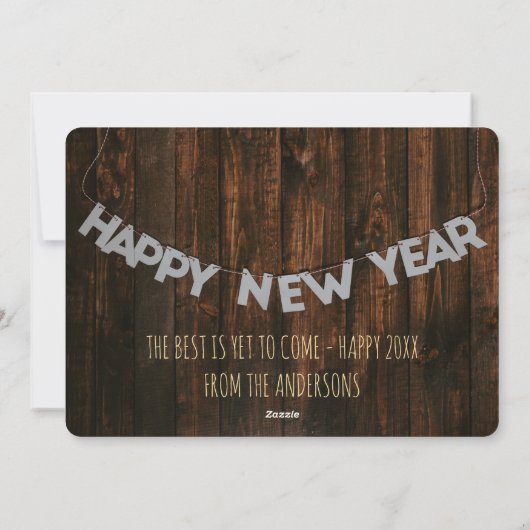 新年のおめでとうモダンご家族の写真コラージュの復習 シーズンカード (裏面)