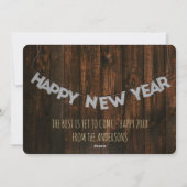 新年のおめでとうモダンご家族の写真コラージュの復習 シーズンカード (裏面)