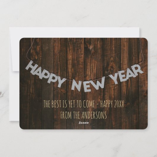 新年のおめでとうモダンご家族の写真コラージュの復習 シーズンカード (裏面)