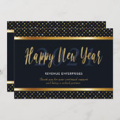 新年のおめでとう会社のビジネスロゴビジネス シーズンカード (正面/裏面)