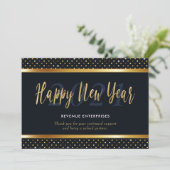 新年のおめでとう会社のビジネスロゴビジネス シーズンカード (スタンド正面)