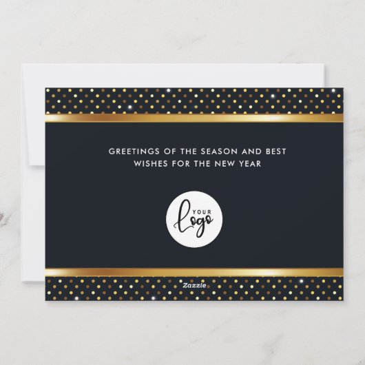 新年のおめでとう会社のビジネスロゴビジネス シーズンカード (裏面)