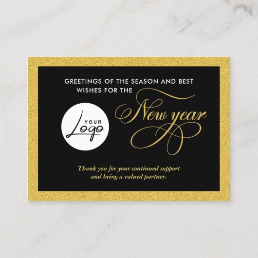 新年のおめでとう会社のビジネスロゴ  名刺 (裏面)