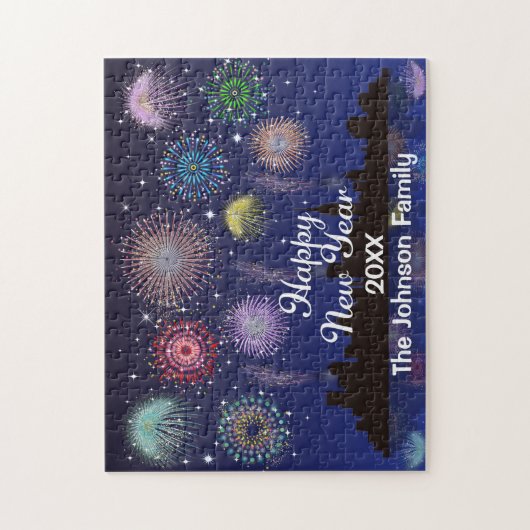 新年のおめでとう花火 ジグソーパズル (縦)