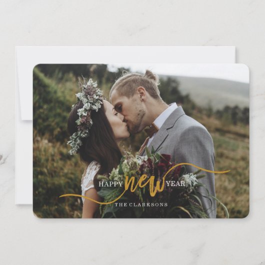 新年のおめでとう金ゴールド台本 シーズンカード (正面)