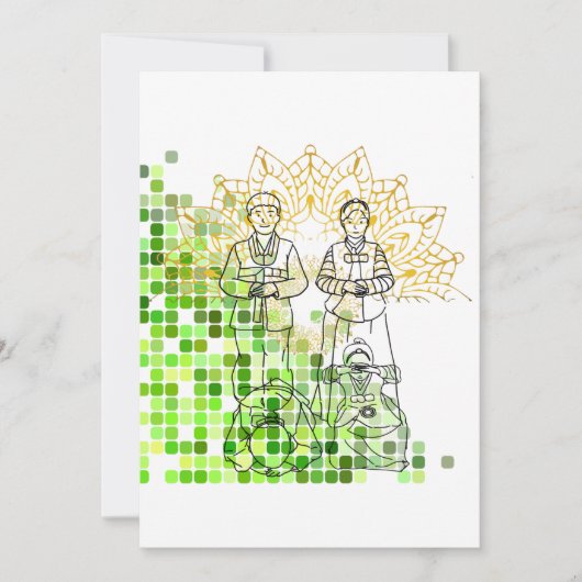 新年のおめでとう、韓国文伝統的化 シーズンカード (正面)