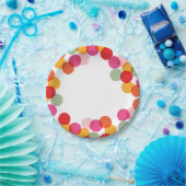 新年のおもしろいカラフル紙吹雪ドットホリデーパーティー ペーパープレート (パーティー)