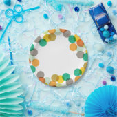 新年のおもしろいカラフル紙吹雪ドットホリデーパーティー ペーパープレート (パーティー)