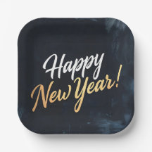 新年のお祝いにブルーの筆致
