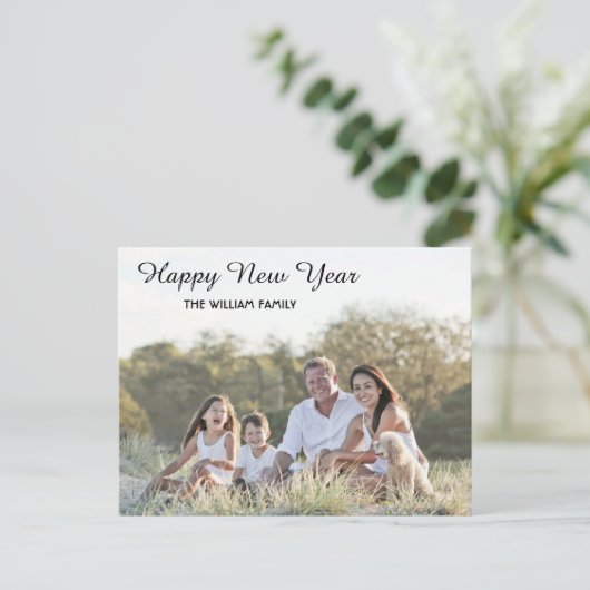 新年のお祝いの書道2枚の写真 シーズンポストカード (スタンド正面)