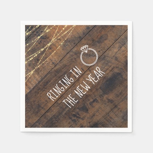 新年のお祝いエンゲージメントパーティー スタンダードカクテルナプキン (正面)