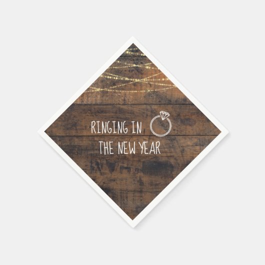 新年のお祝いエンゲージメントパーティ スタンダードカクテルナプキン (角)