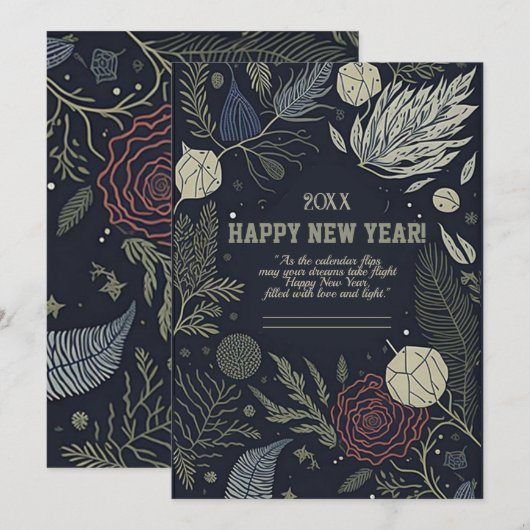 新年のお祝いカード シーズンカード (正面/裏面)