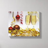 新年のお祝いスリッパリージョーのシャンパンスパ キャンバスプリント (正面)