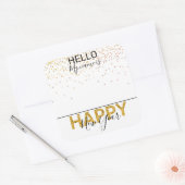 新年のお祝いパーティー名タグバッジ スクエアシール (封筒)