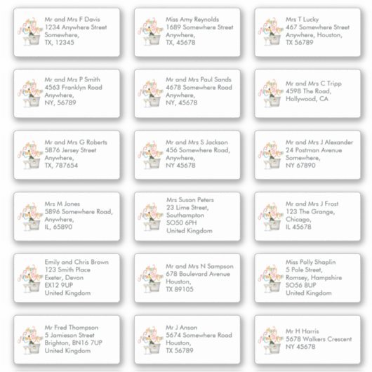 新年のお祝い個人受取人名住所 シール (正面)