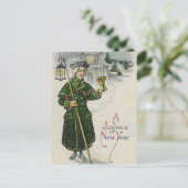 「新年のお祝い」ヴィンテージ シーズンポストカード (スタンド正面)